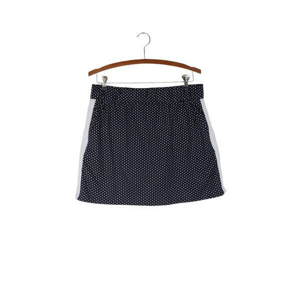 T by Talbots Skort Polka Dot Tuxedo Stripe Pull On Black White Size Medium - Picture 1 of 8